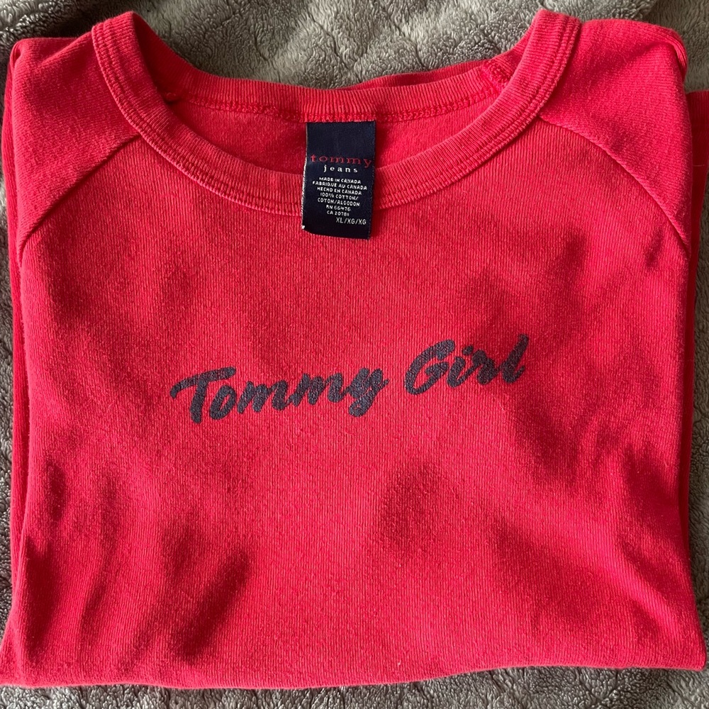 Red vintage Tommy jeans shirt size XL